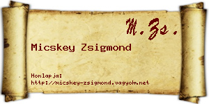 Micskey Zsigmond névjegykártya