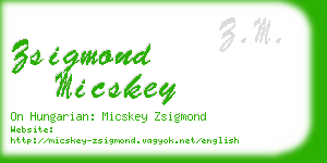 zsigmond micskey business card